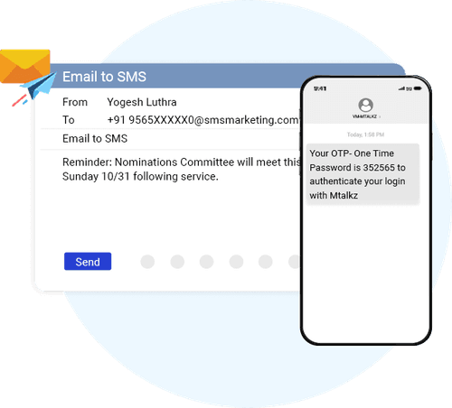 Email to SMS service converting emails into text messages