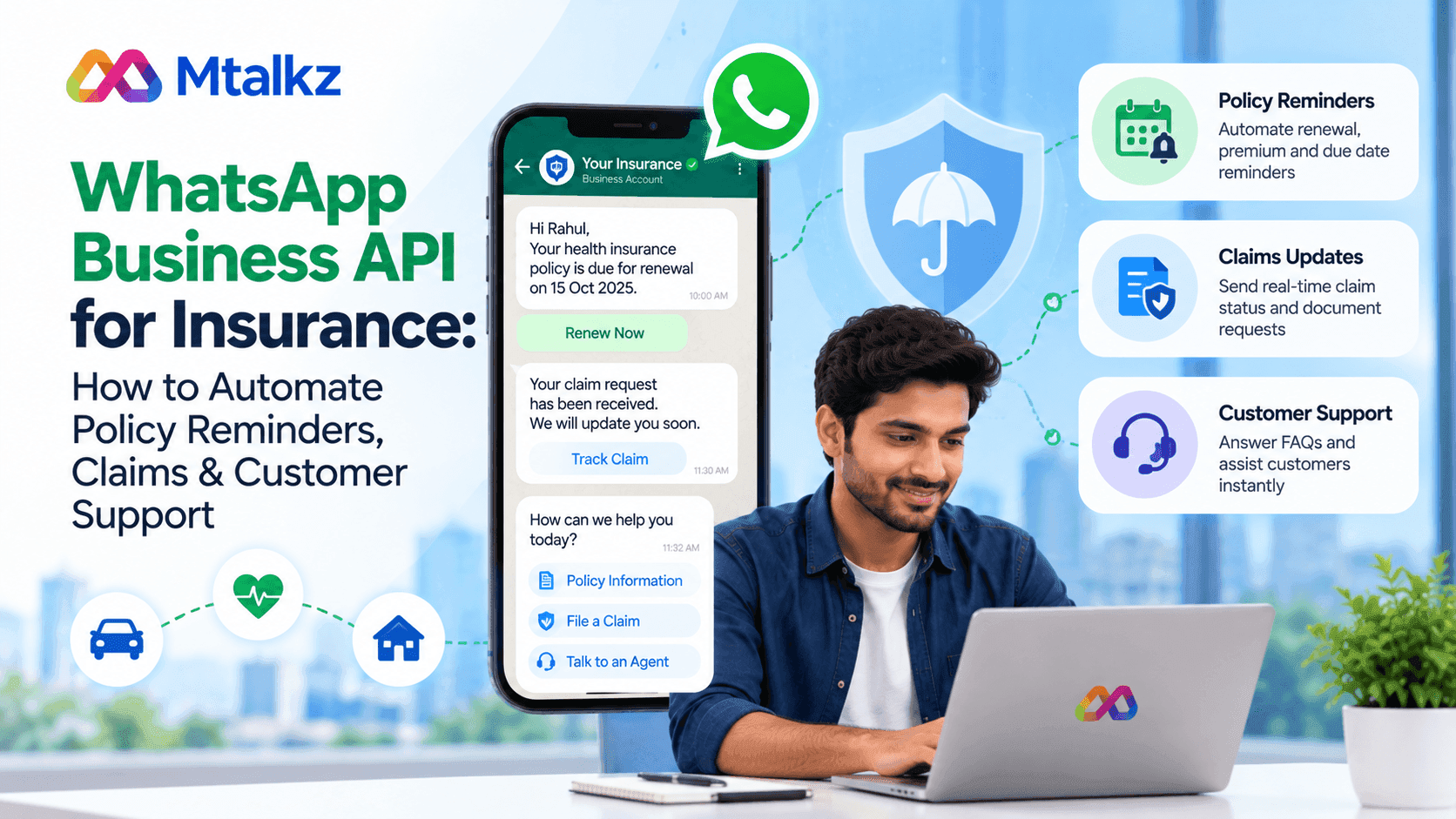 WhatsApp Business API for Insurance: How to Automate Policy Reminders, Claims & Customer Support